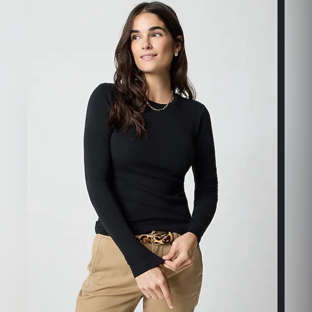 J.Crew Women’s Black Long Sleeve Stretch Modal Top Size XS